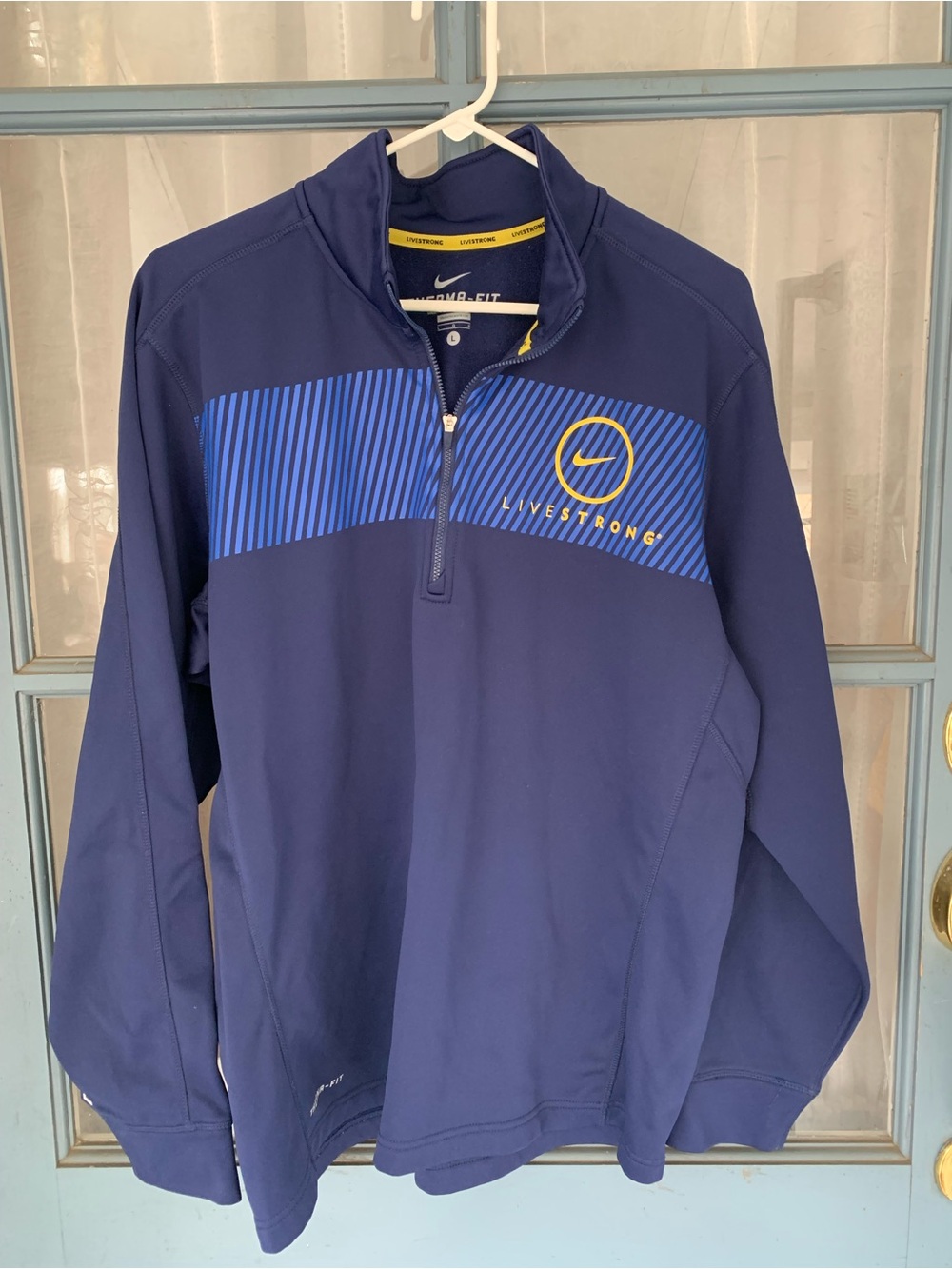 Nike Navy & Blue Livestrong Half-Zip Performance Jacket